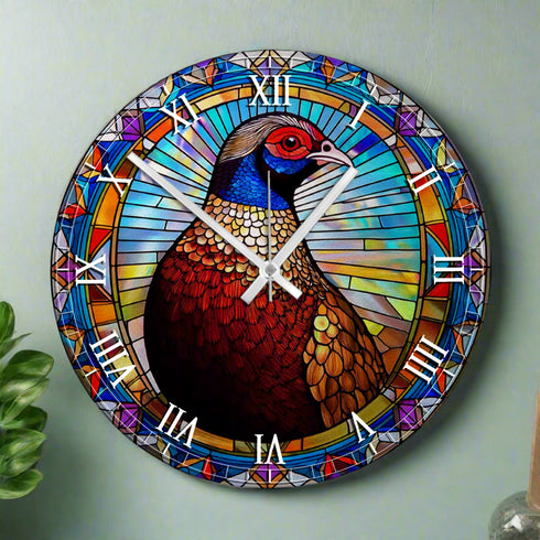 Norman the Pheasant Suncatcher Effect Clock